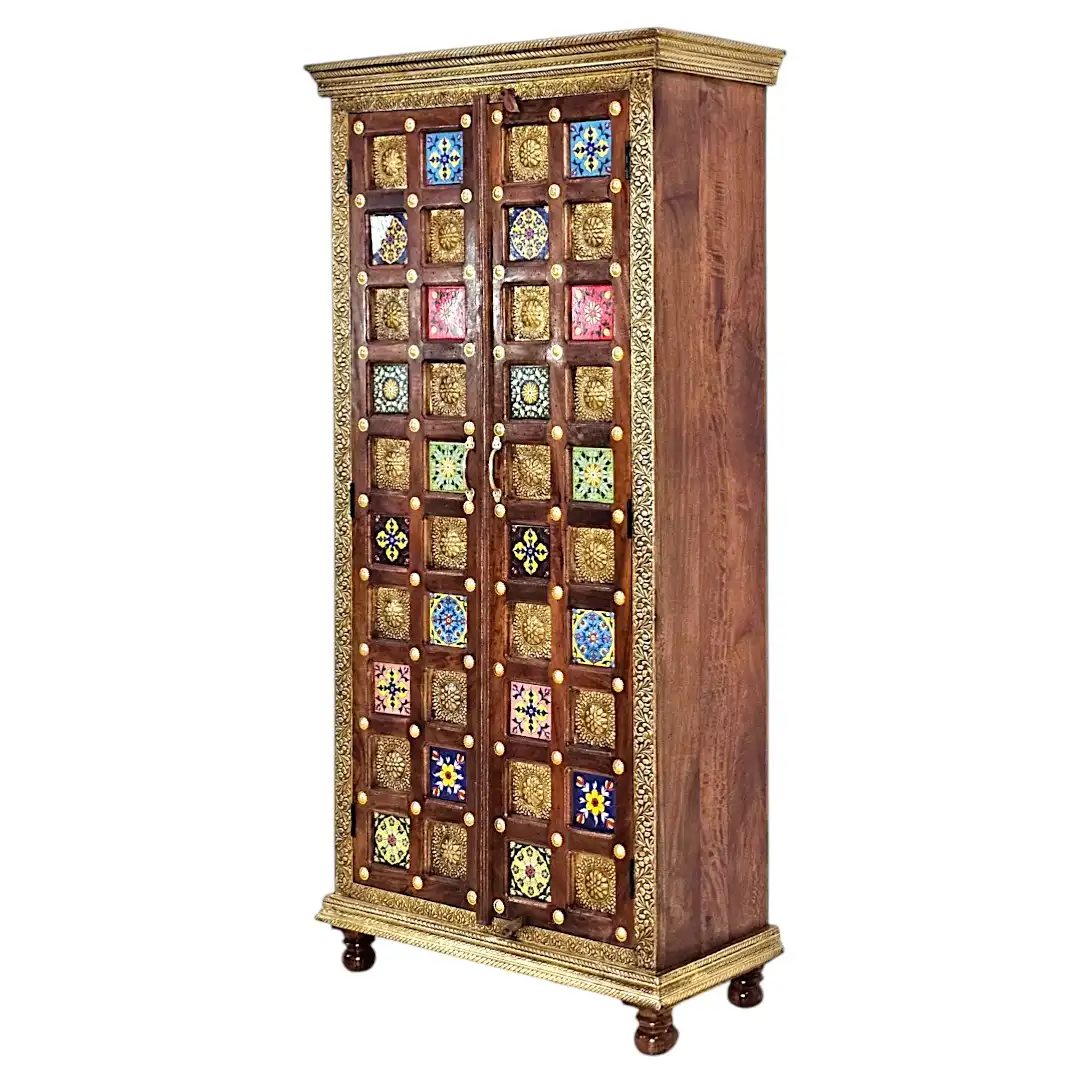 Al-Miras Indian Rosewood & Gilded Brass Tallboy