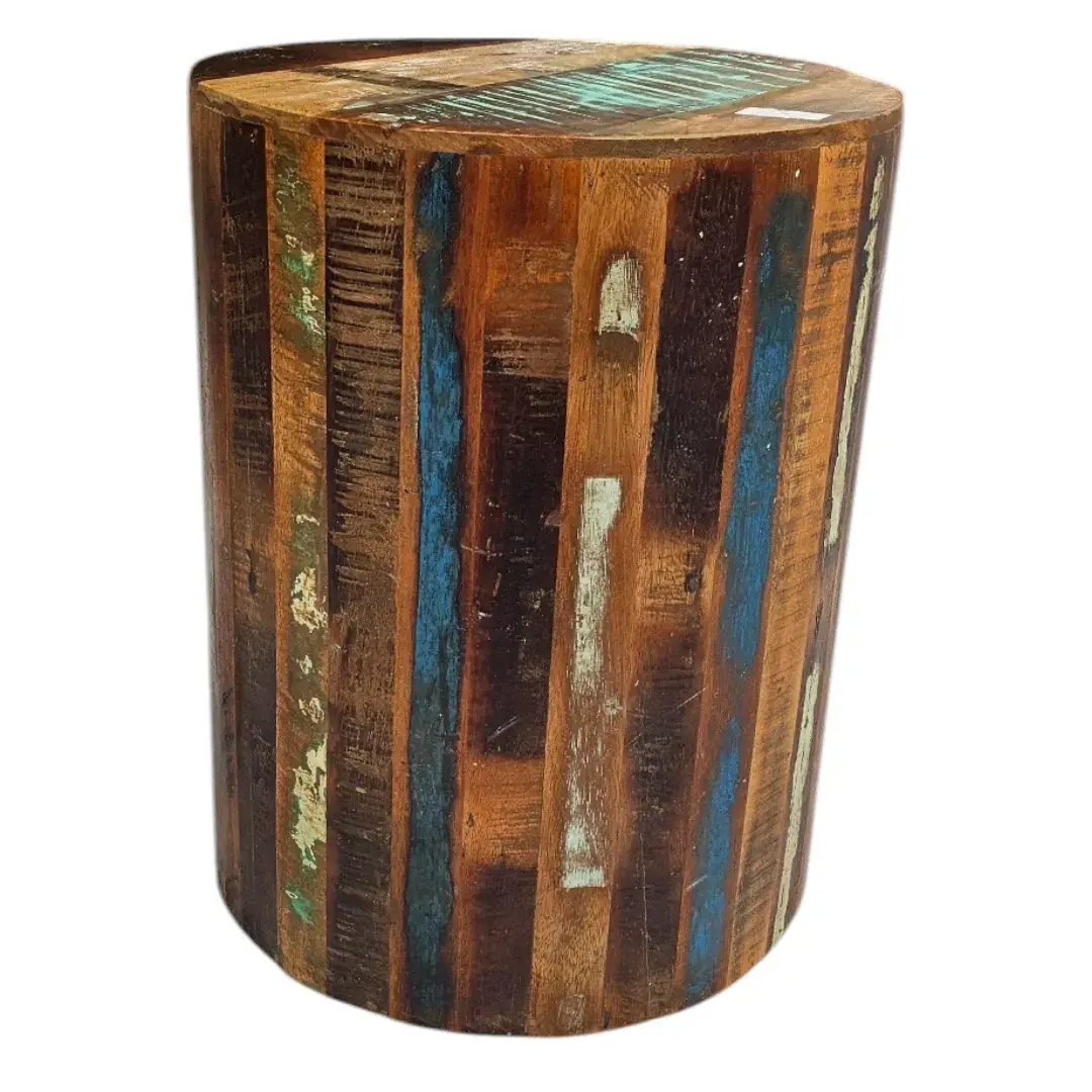 The Éclat Reclaimed Cylindrical Stool