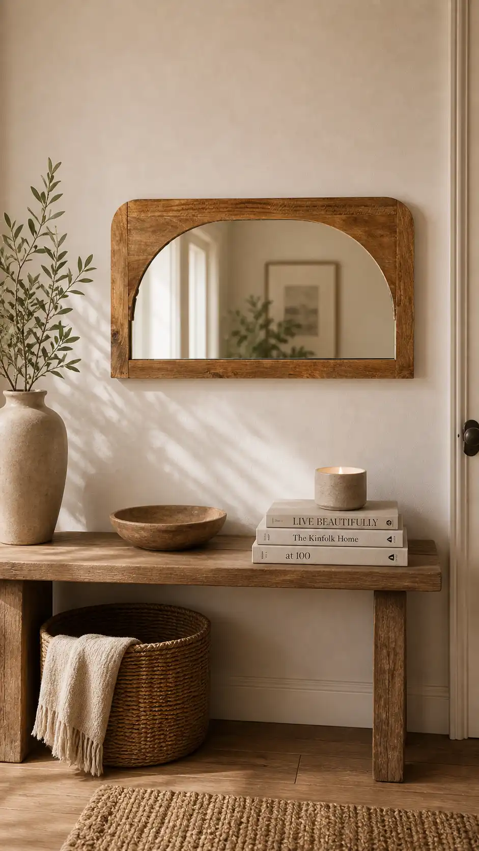 Minimalist Arch Solid Hardwood Mirror