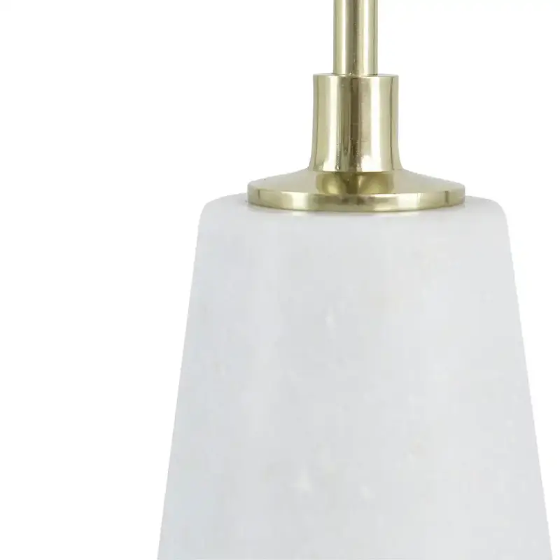 Set of 5 Brass and Marble Pillar Holders