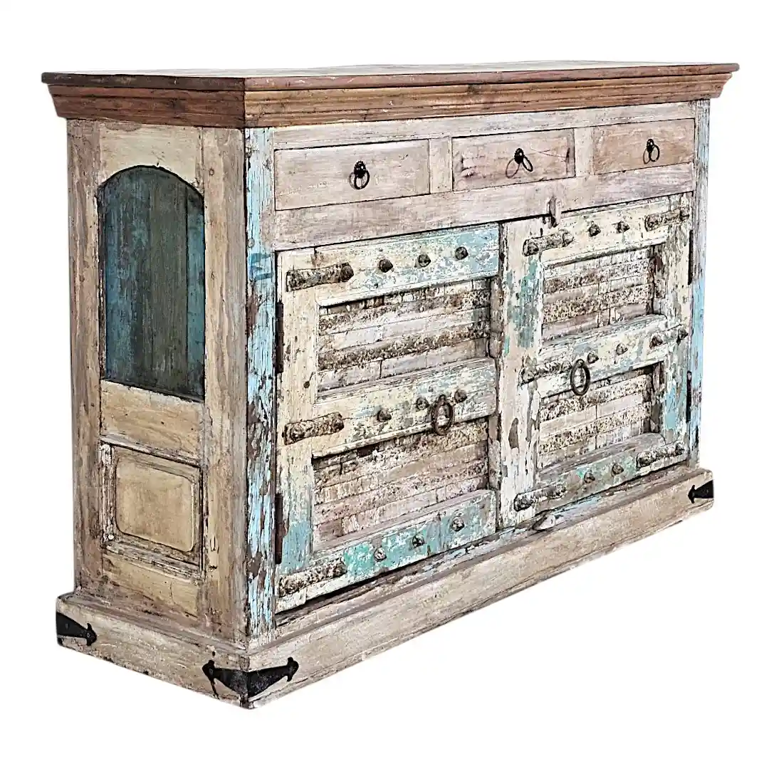 The Vintage Distressed Haveli Credenza