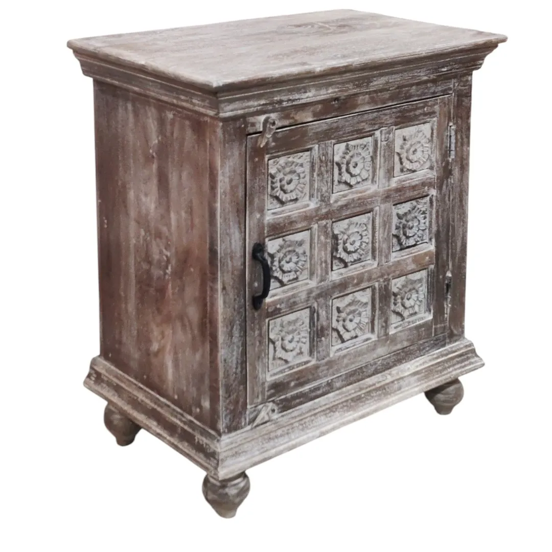 Siddha Hand-Carved Nightstand