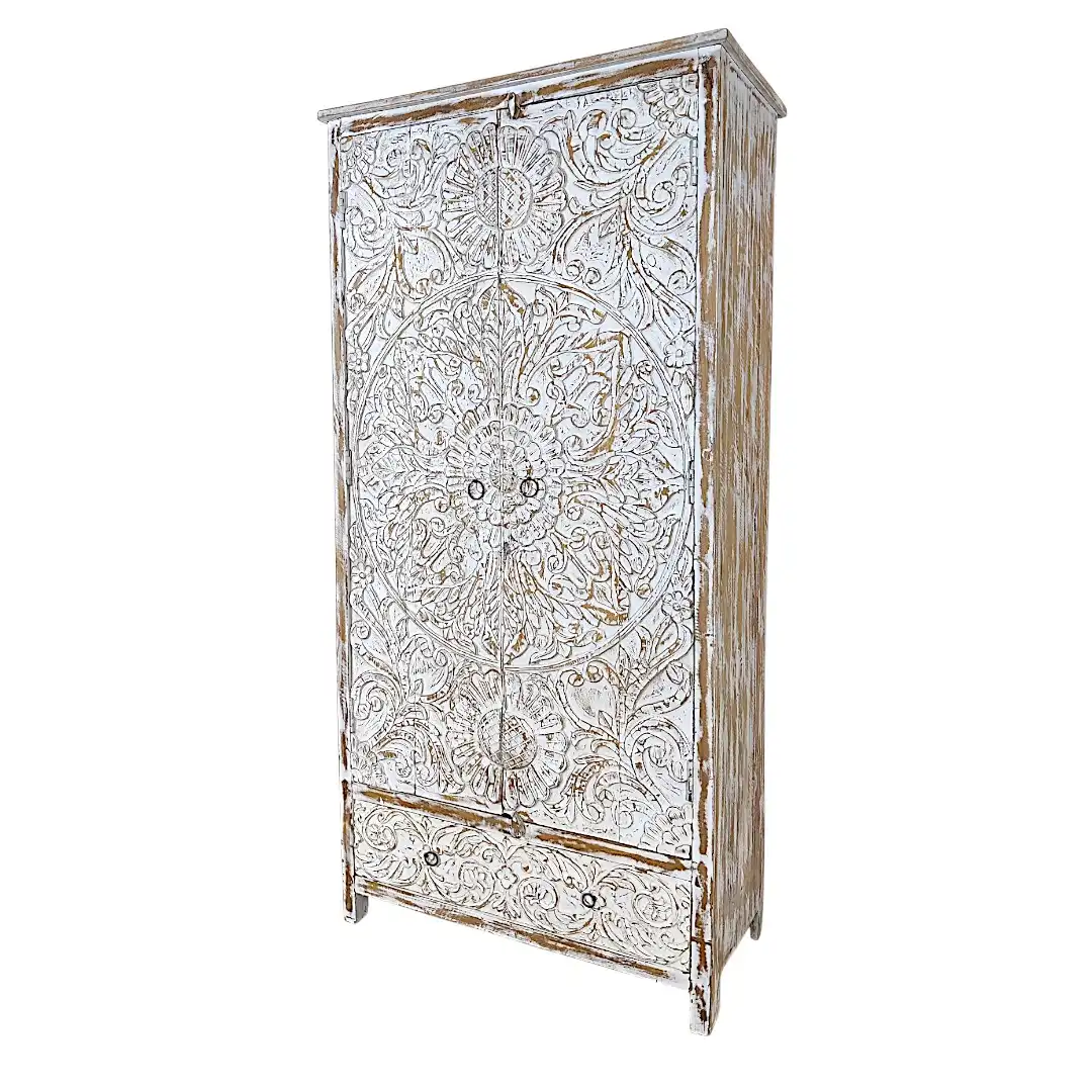The Sacred Mandala Hand-Carved Armoire