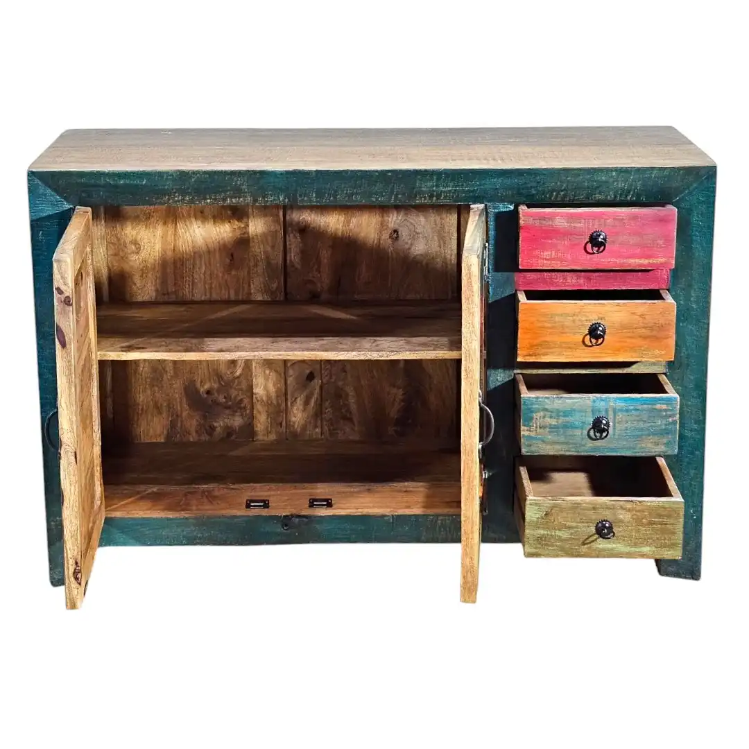 The Studio Louvred Color-Block Sideboard / بوفيه ستوديو الهندسي الملون