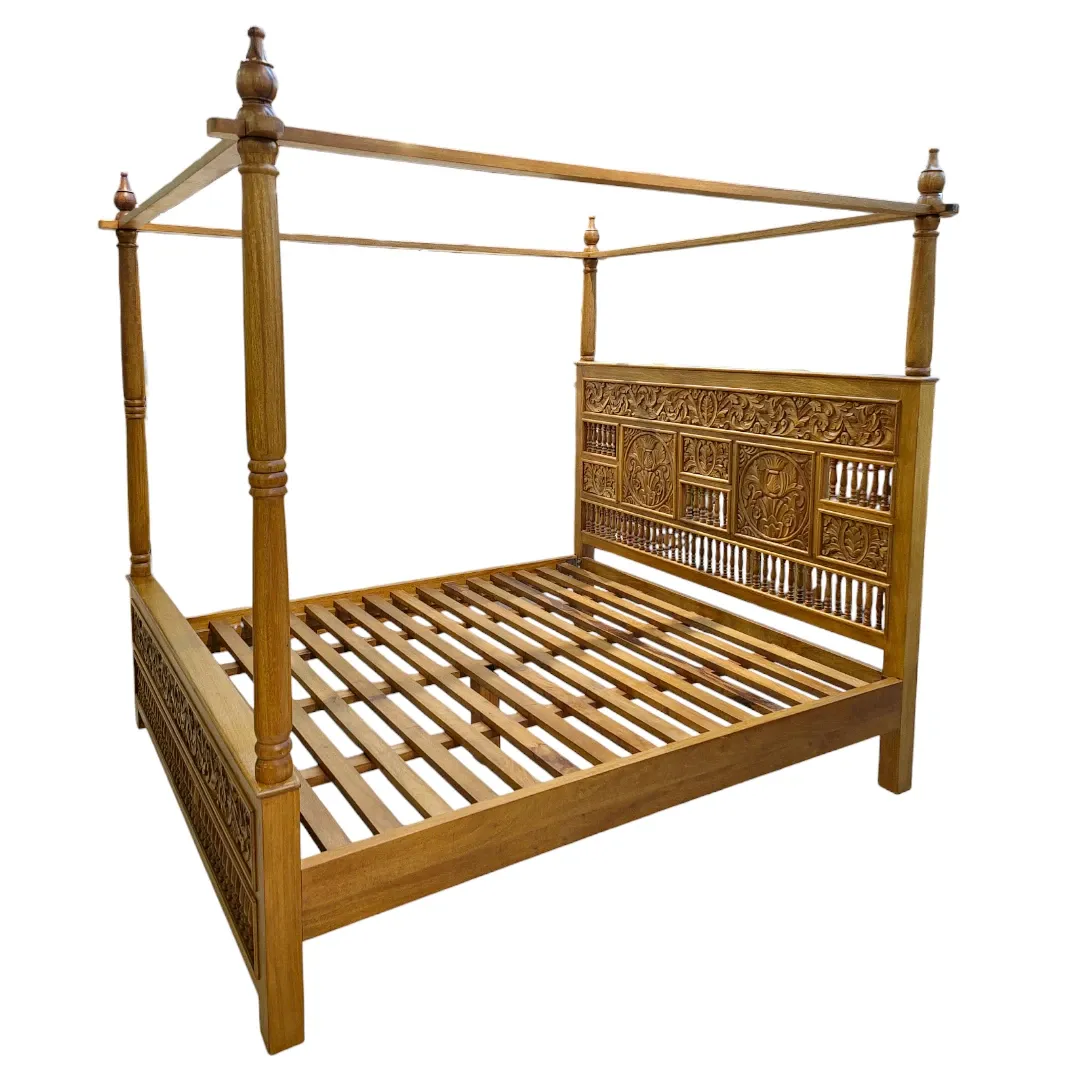 The Maharaja Carved Canopy Bed