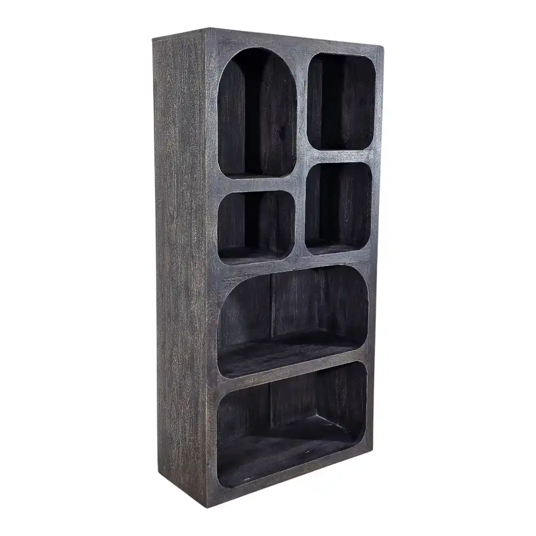 The Brutalist Arch Sculptural Solid Wood Shelf