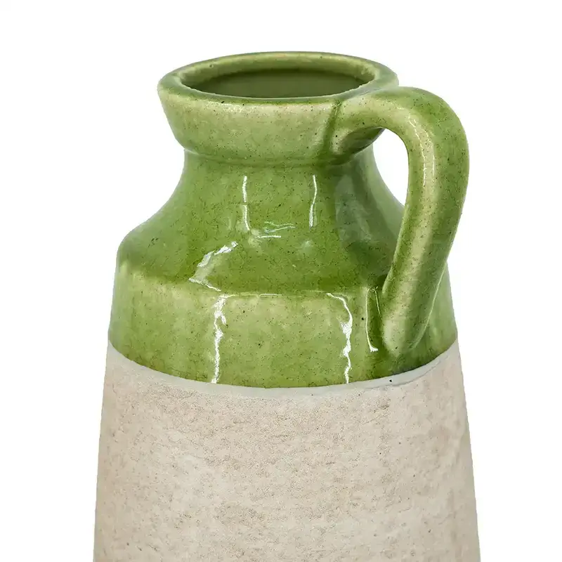 Green & White Two Tone Jug Vase