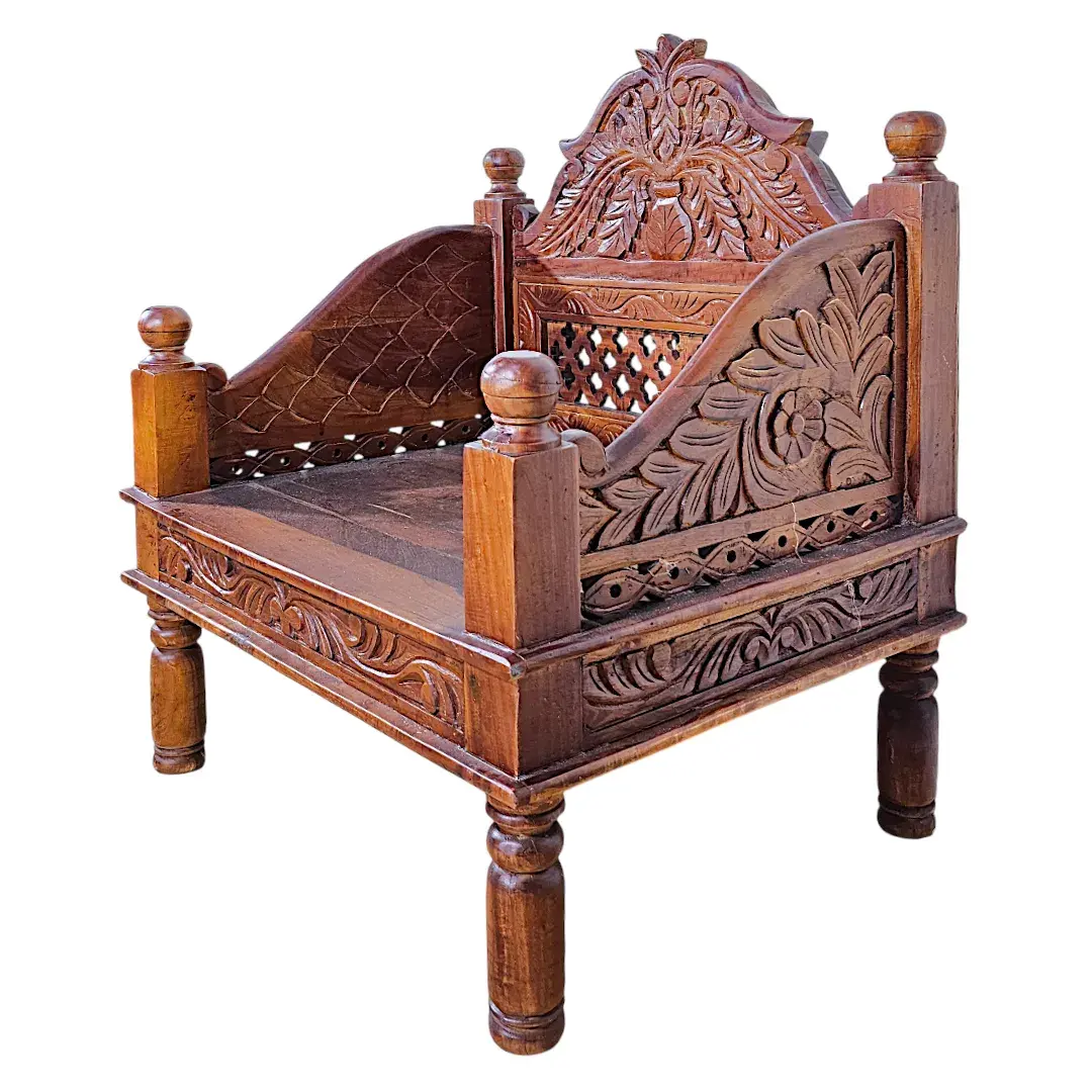 The 'Sultan's Throne' Carved Teak Wood Chair