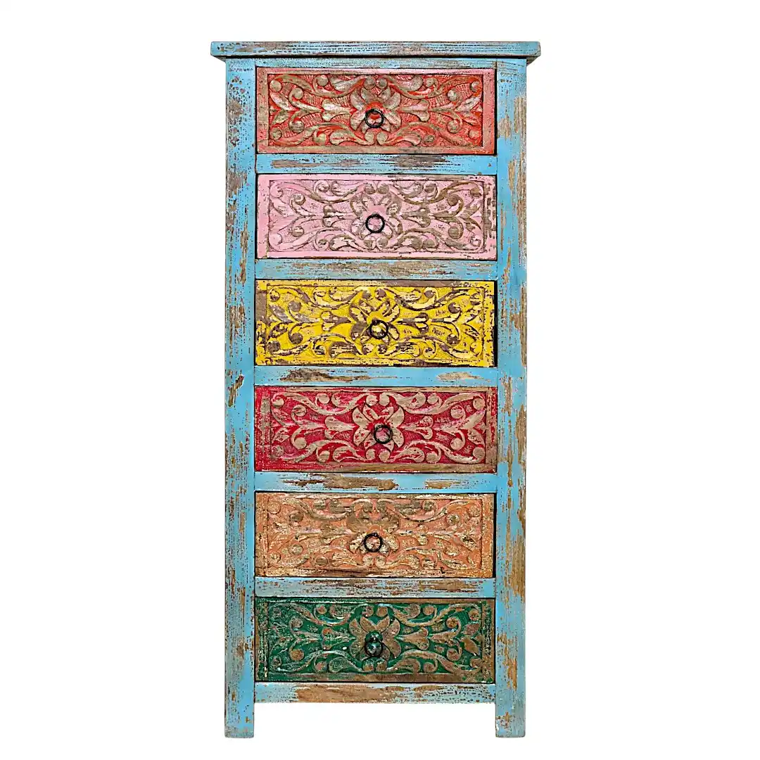 The Shekhawati Polychrome Highboy Chest