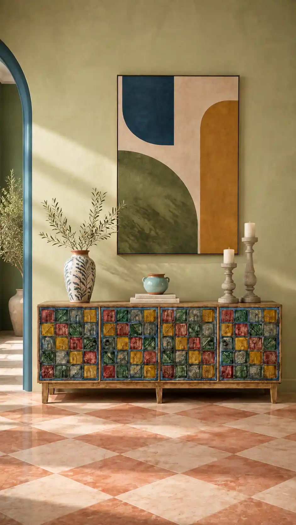 Kaleidoscope Warm  Four-Door Sideboard