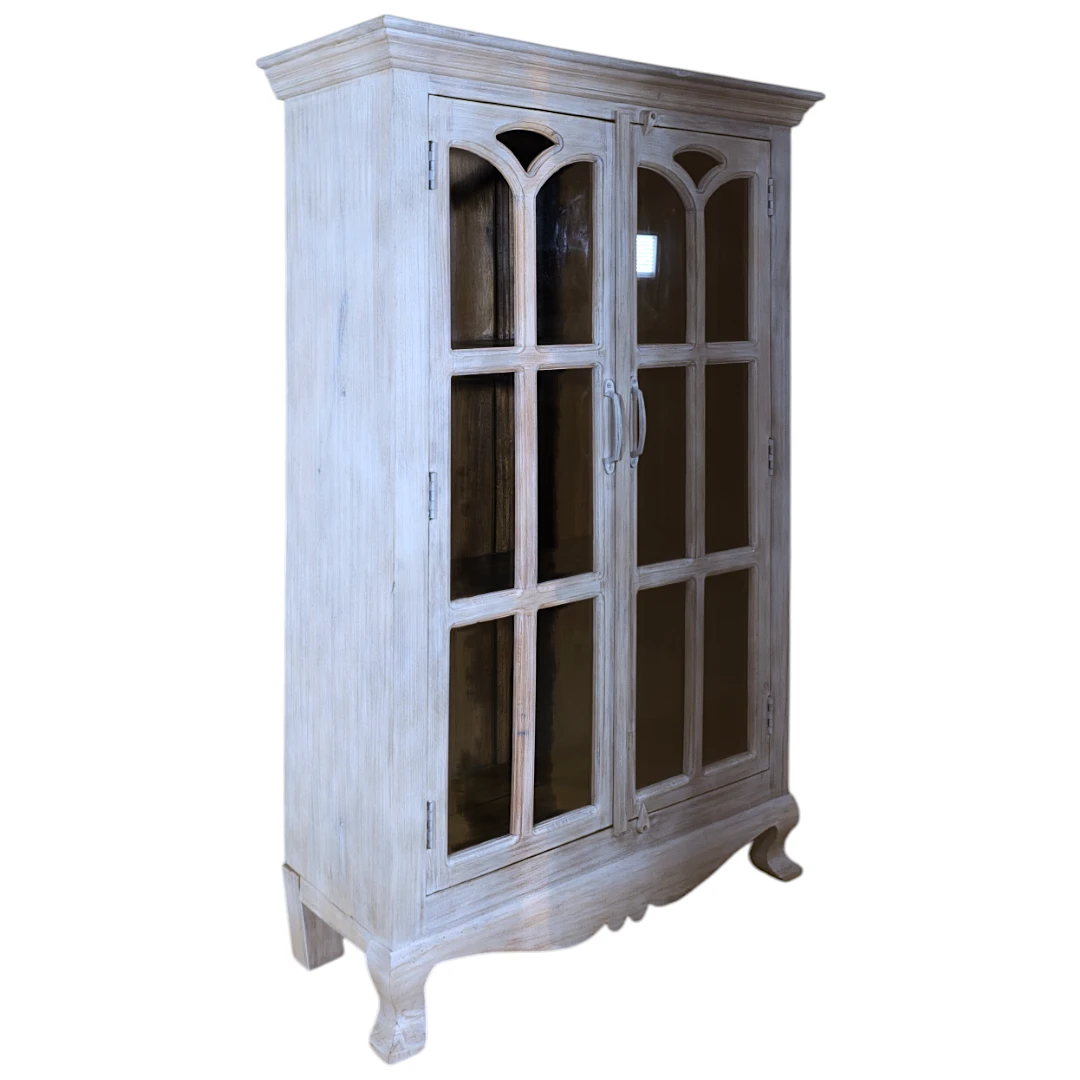 Rustic Gothic Glass Display Cabinet