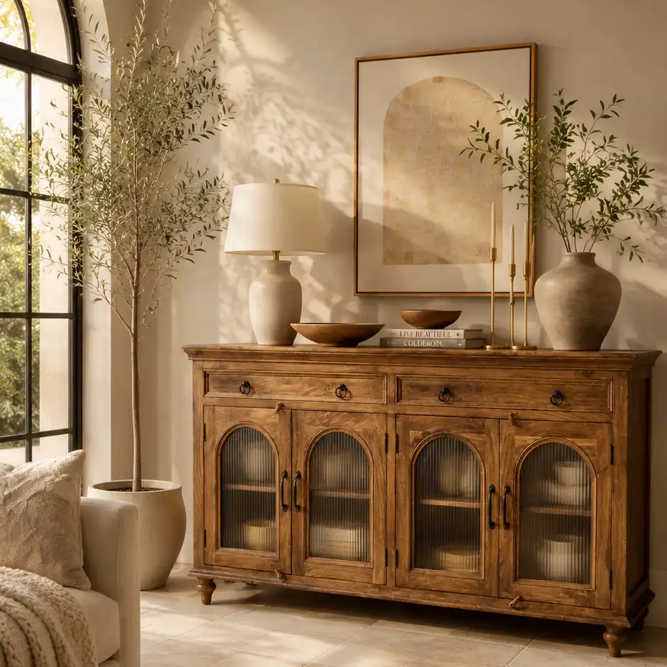 The Flute Glass Display Sideboard