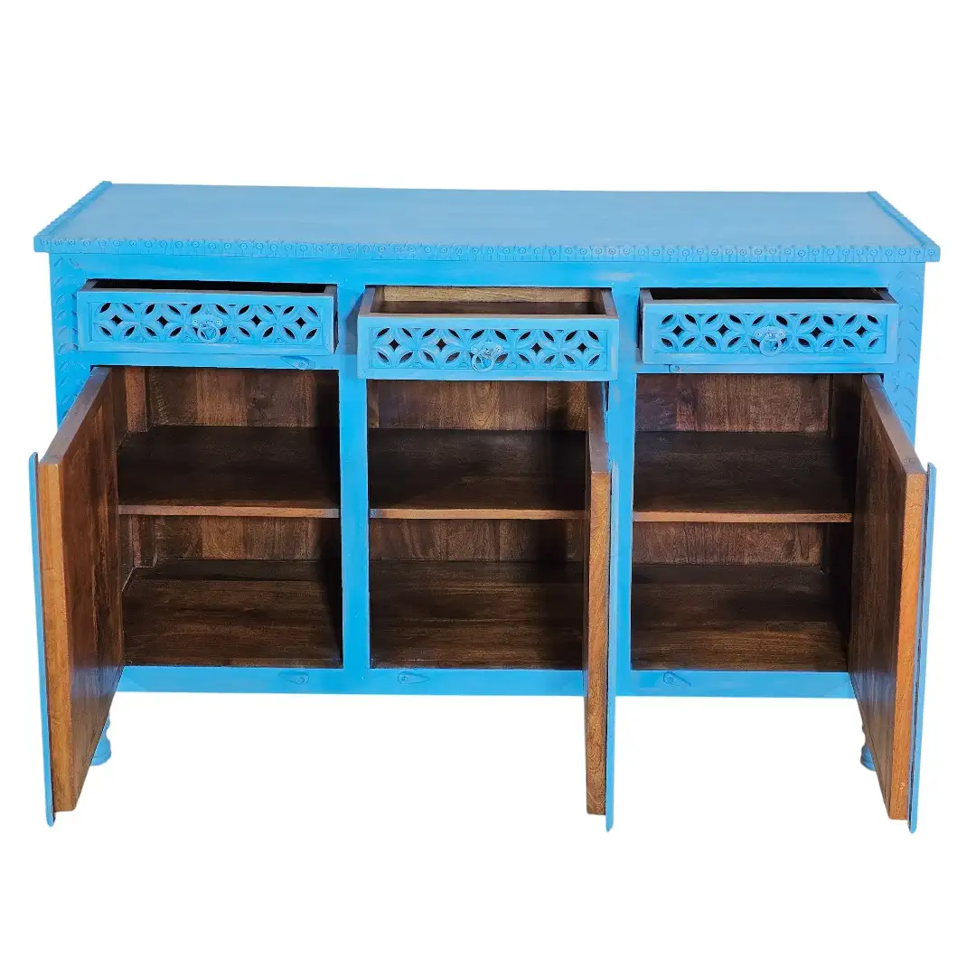 Nadir-Kala Indo-Persian Carved Sideboard