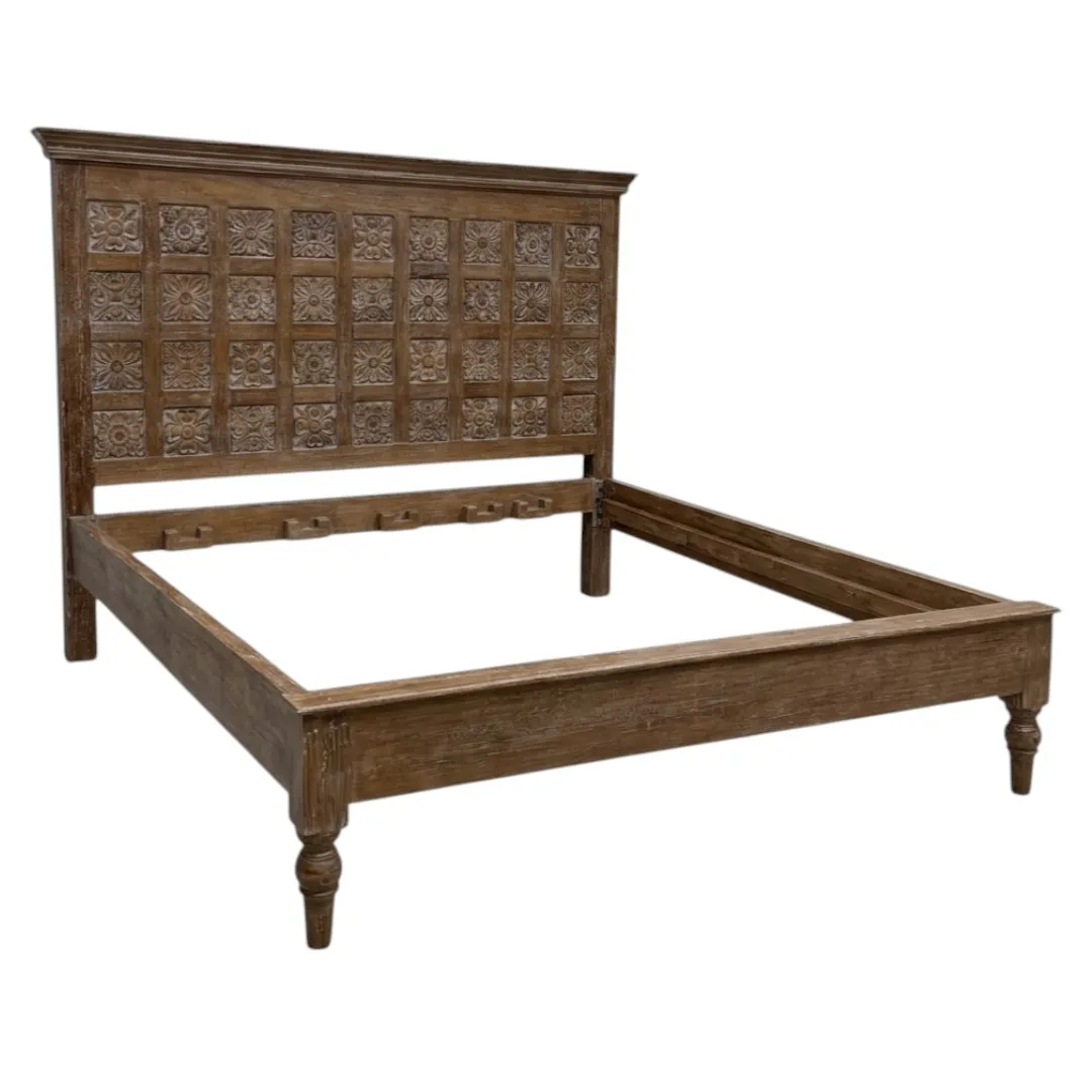 Savannah Hand-Carved Panel Bed