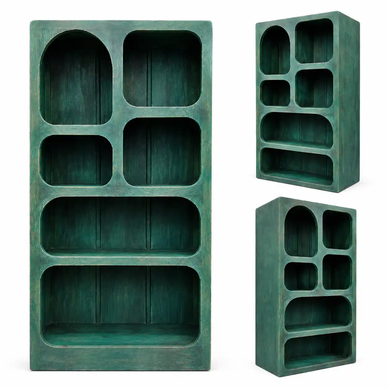 The Brutalist Arch Sculptural Solid Wood Shelf