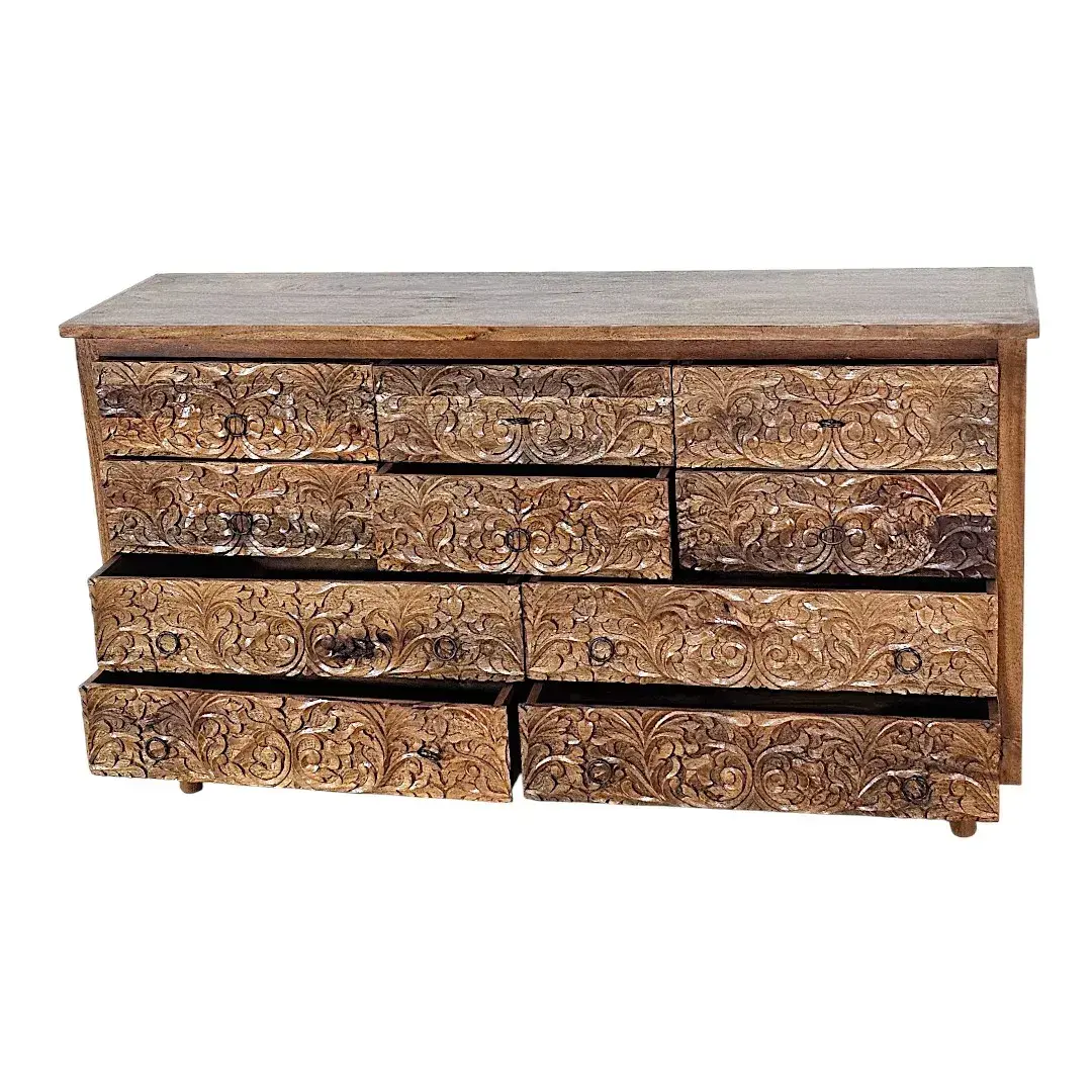 Majestic Mashrabiya: 10-Drawer Floral Chest