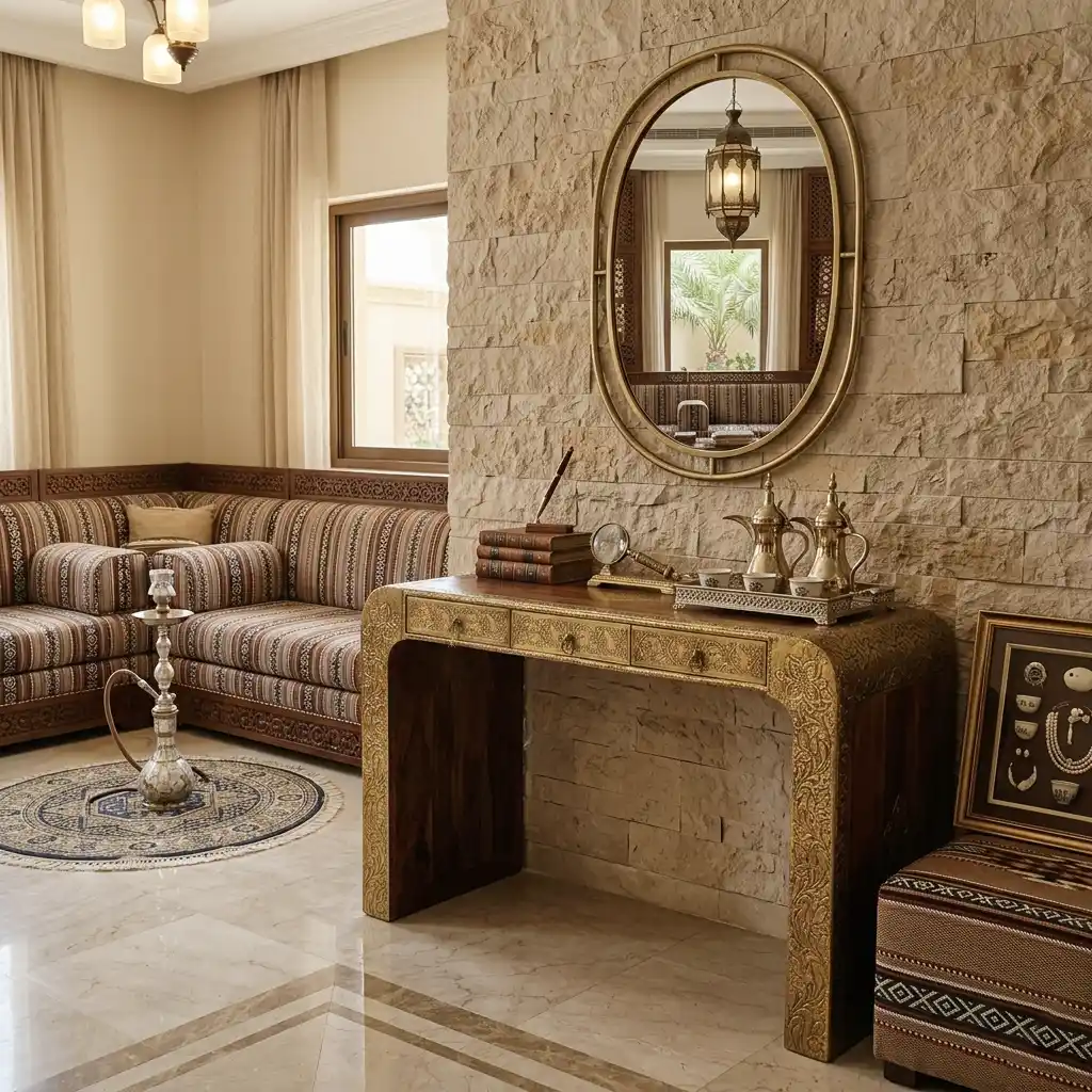 Marigold Rosewood & Brass Detail Console