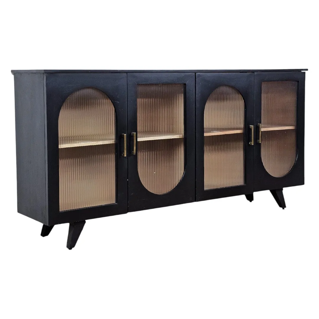 Le Cabinet Noir d'Arcade | Black Fluted Sideboard (The Black Arch Cabinet)