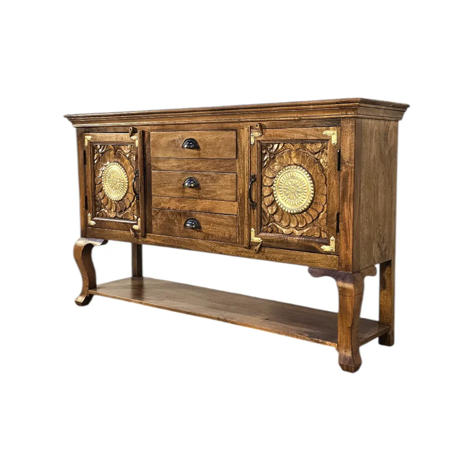 RUSTIC GRANDEUR: Natural Wood Sideboard
