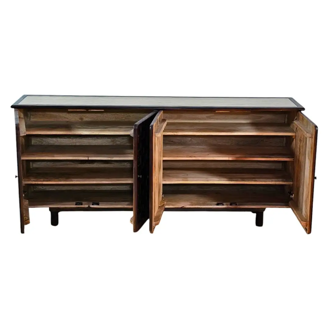 The Forum Travertine & Carved Mango Sideboard