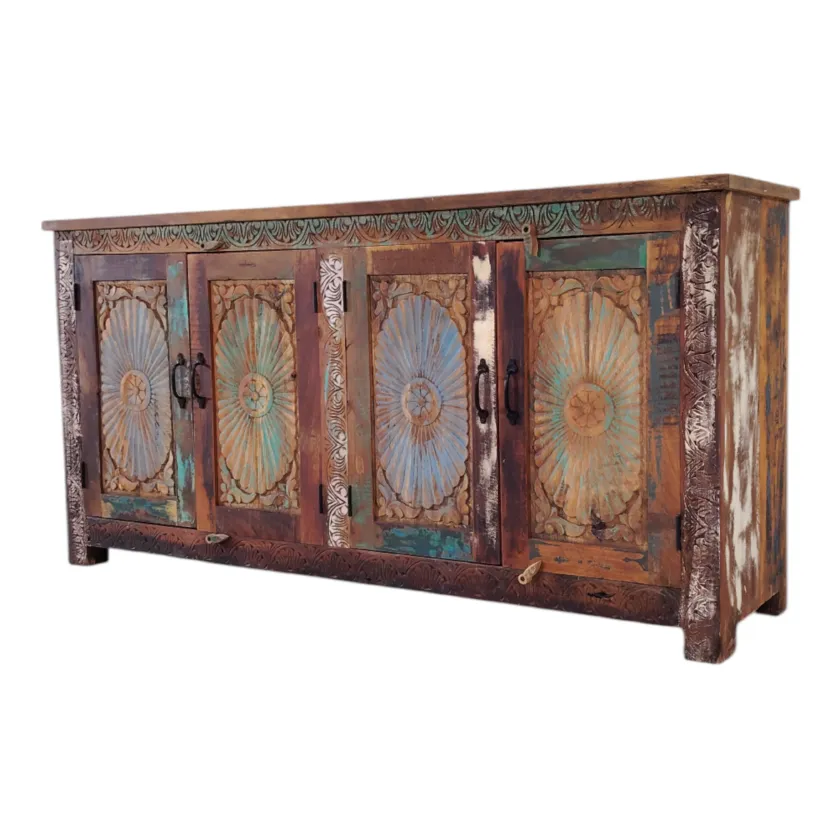 Carved Reclaimed Sideboard