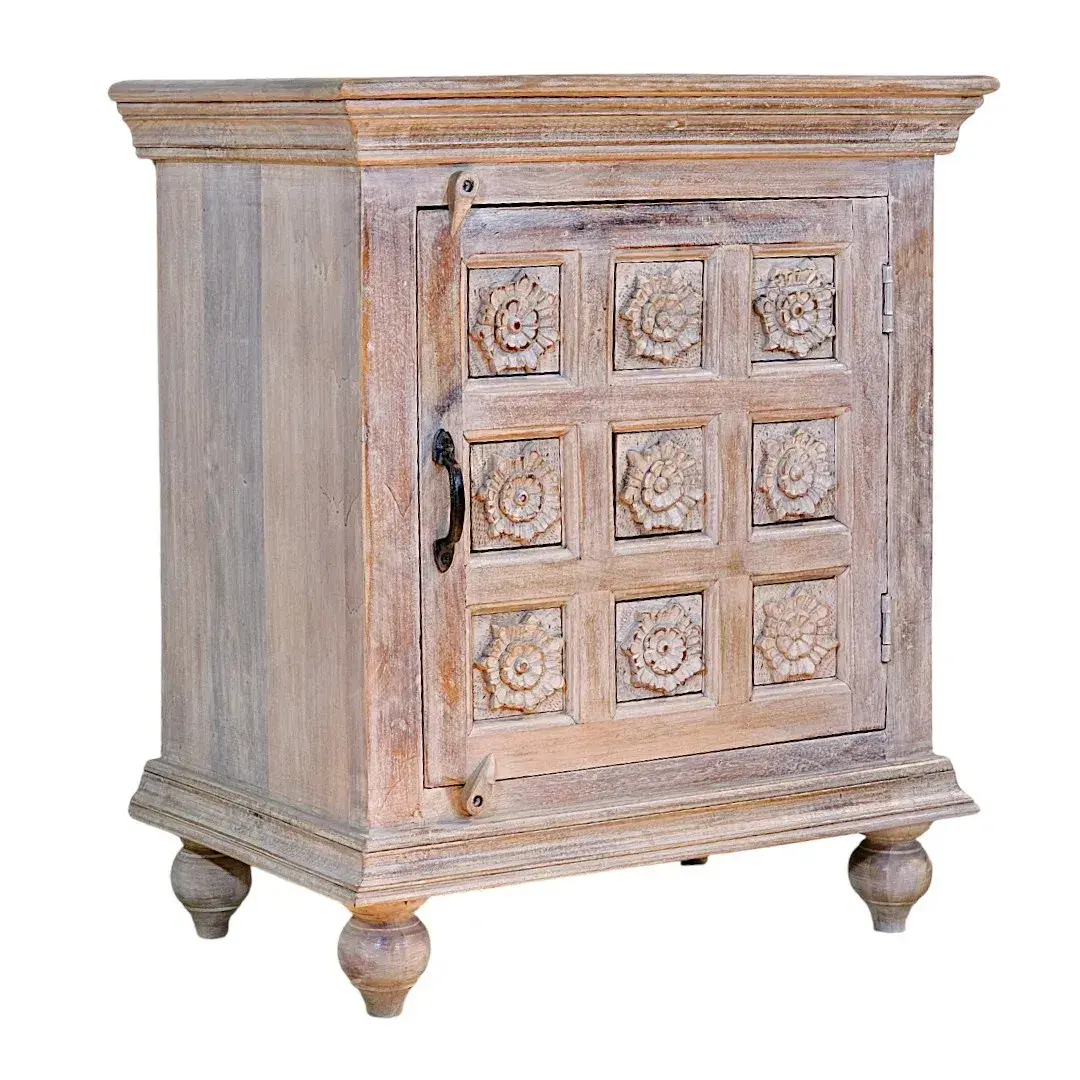 Siddha Hand-Carved Nightstand