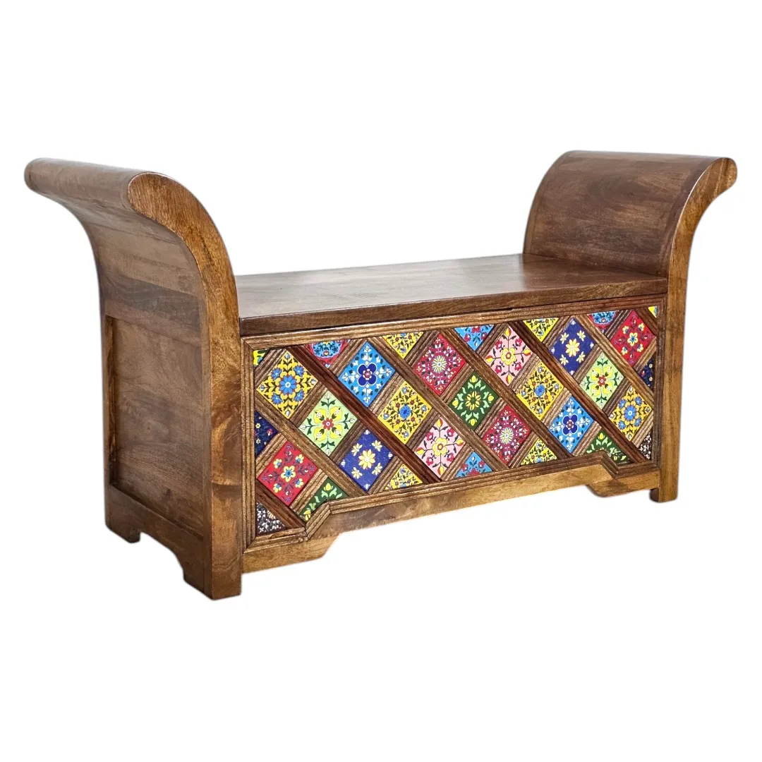 Qasr Al-Atlas Mango Wood & Azulejo Trunk (Malle d'Orient)