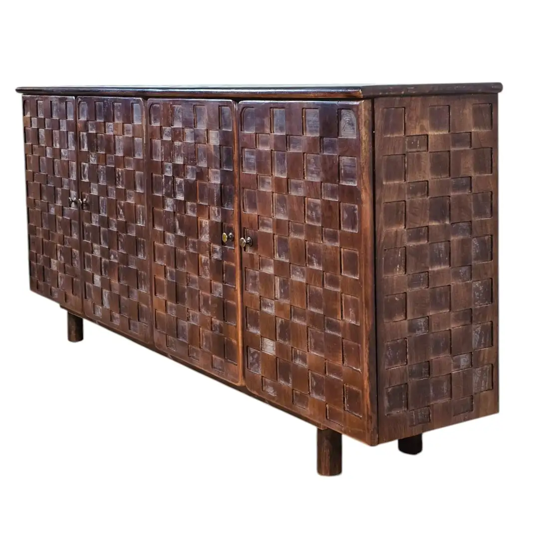 The Forum Travertine & Carved Mango Sideboard