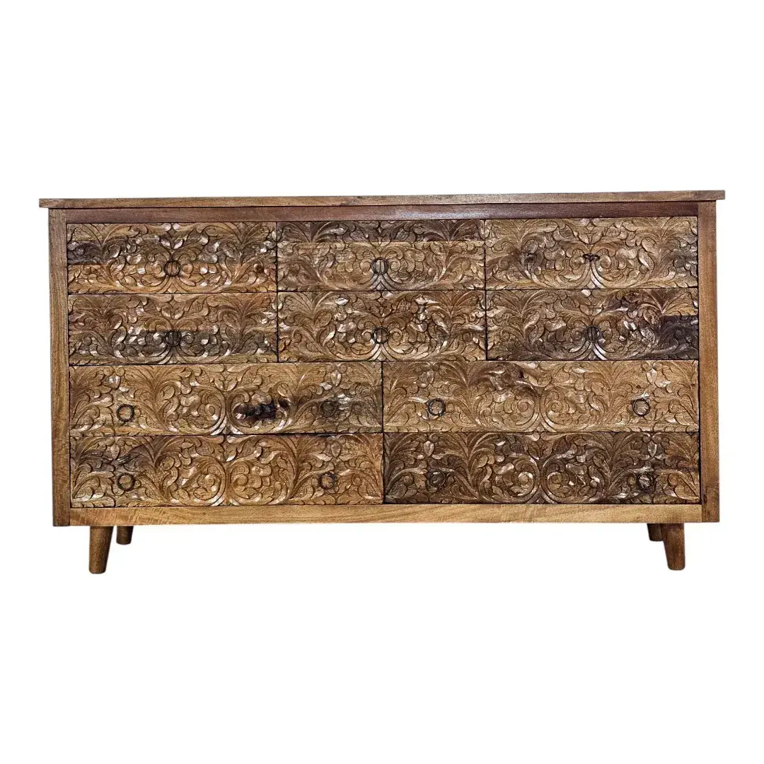 Majestic Mashrabiya: 10-Drawer Floral Chest