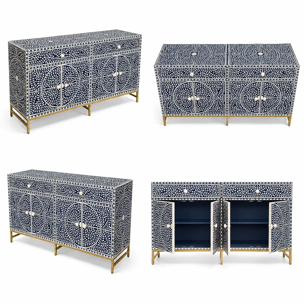 The “Marquetry Mirage” Bone Inlay Credenza