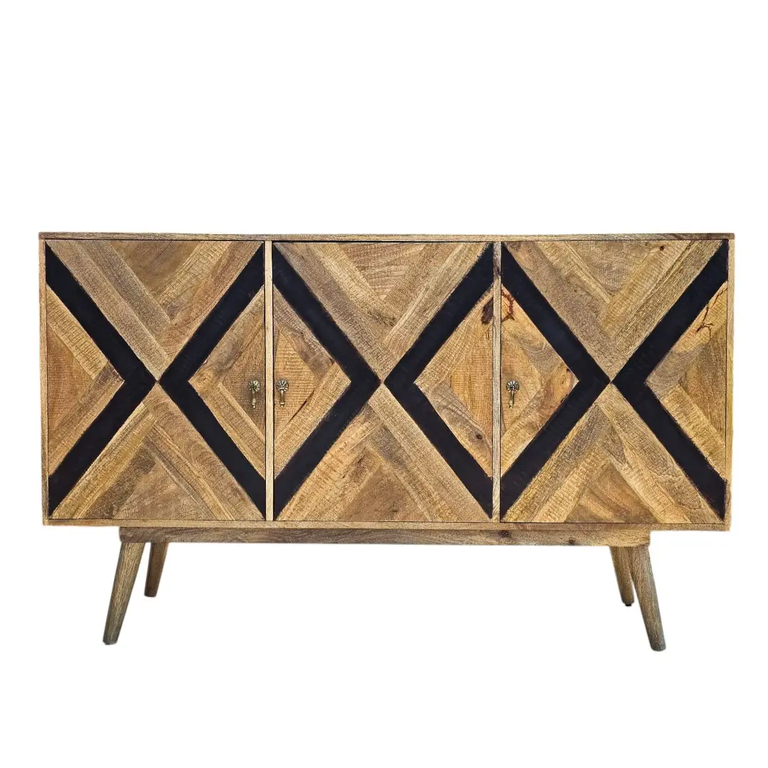 Geometric Parquetry & Ebonized Chevron Buffet