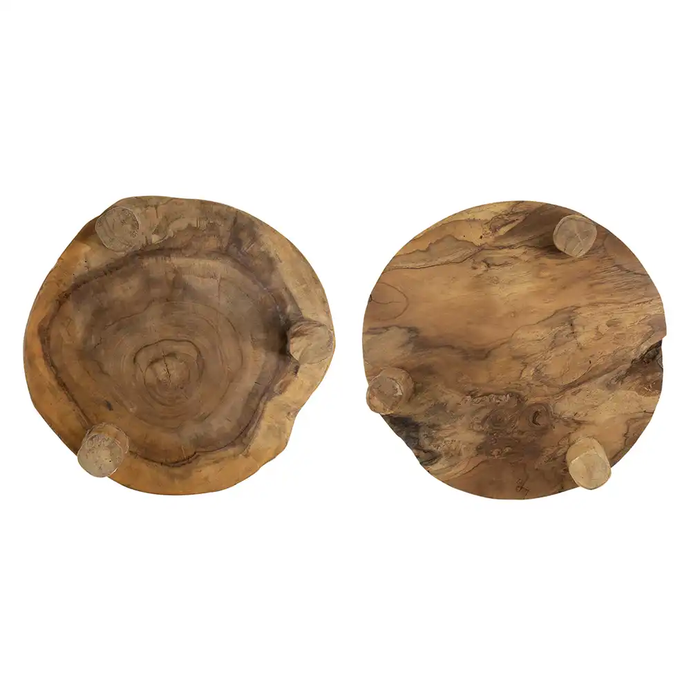 Atlas Kalan Heavy Teak Pedestal Tray Set