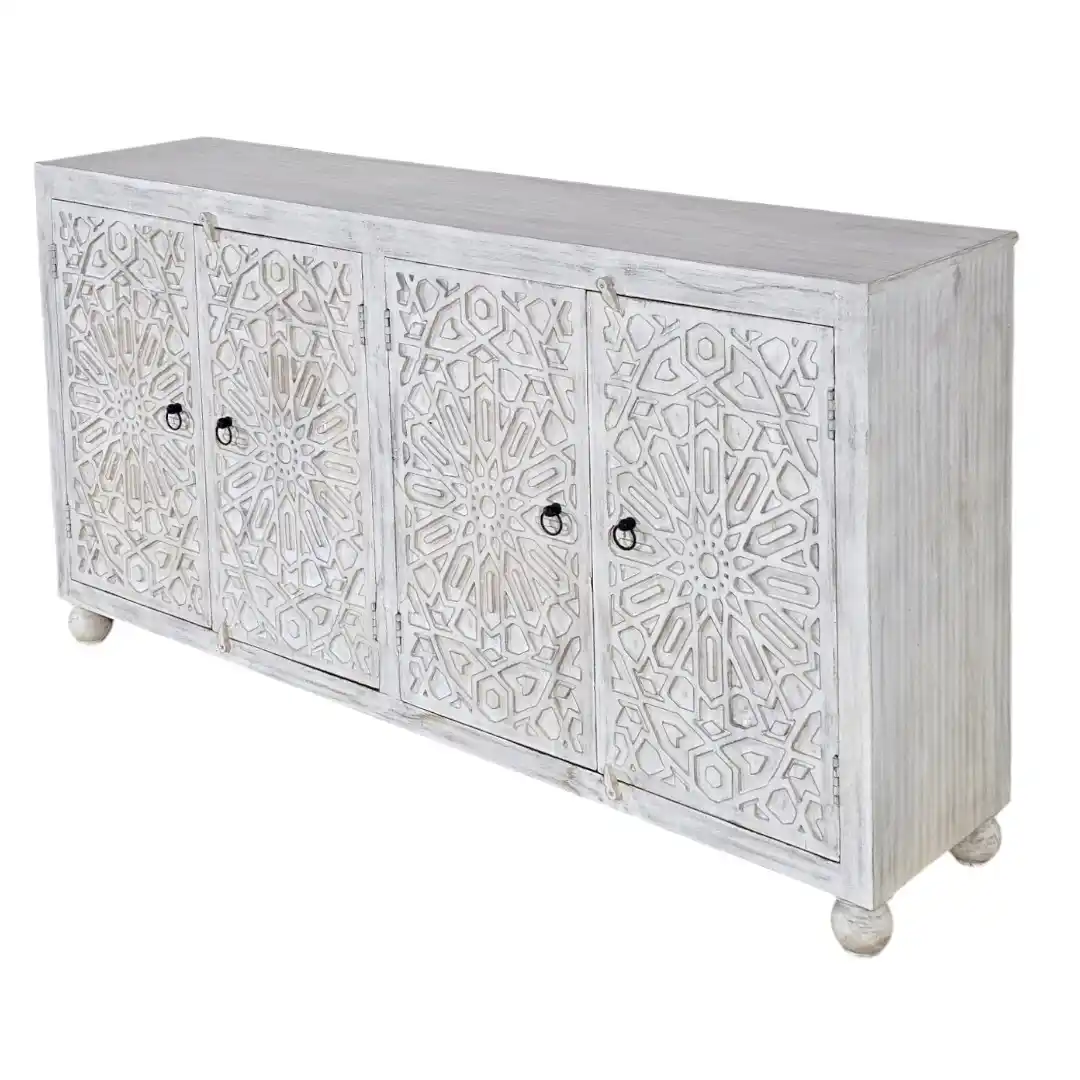 Riad Starburst Carved Credenza