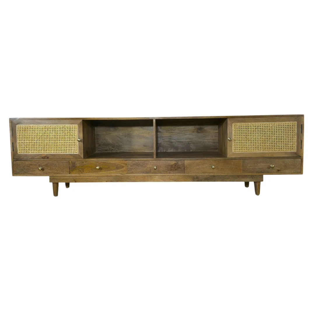 Rattan & Wood TV Unit