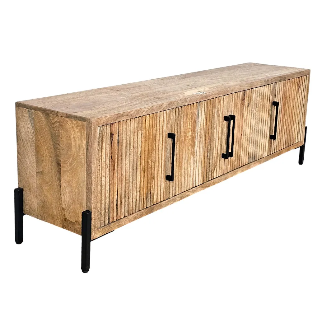 Linear Grooves 4-Door Media Unit