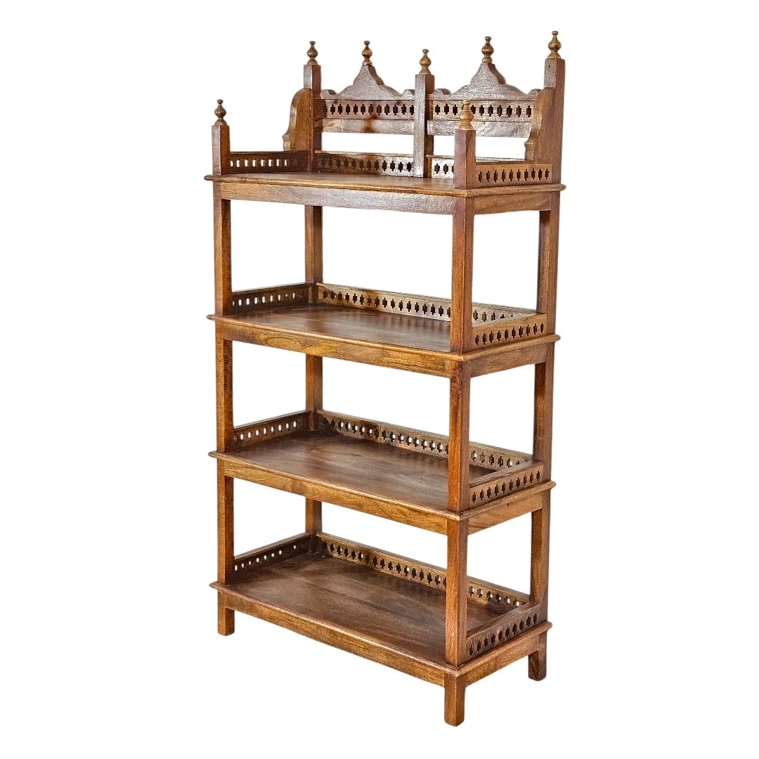 Al-Fez Hand-Carved Mango Wood Étagère