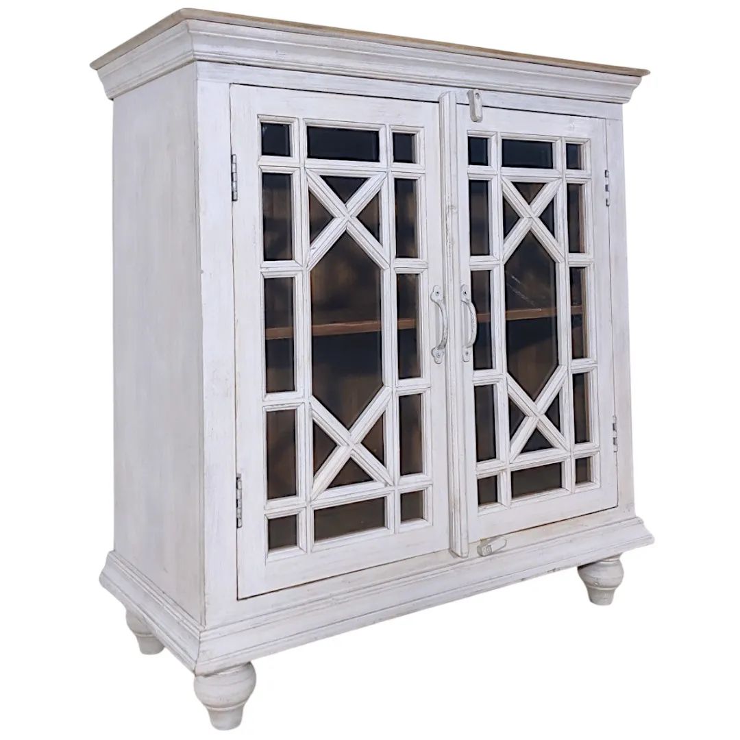 The Cochin Glass-Front Mango Wood Cabinet