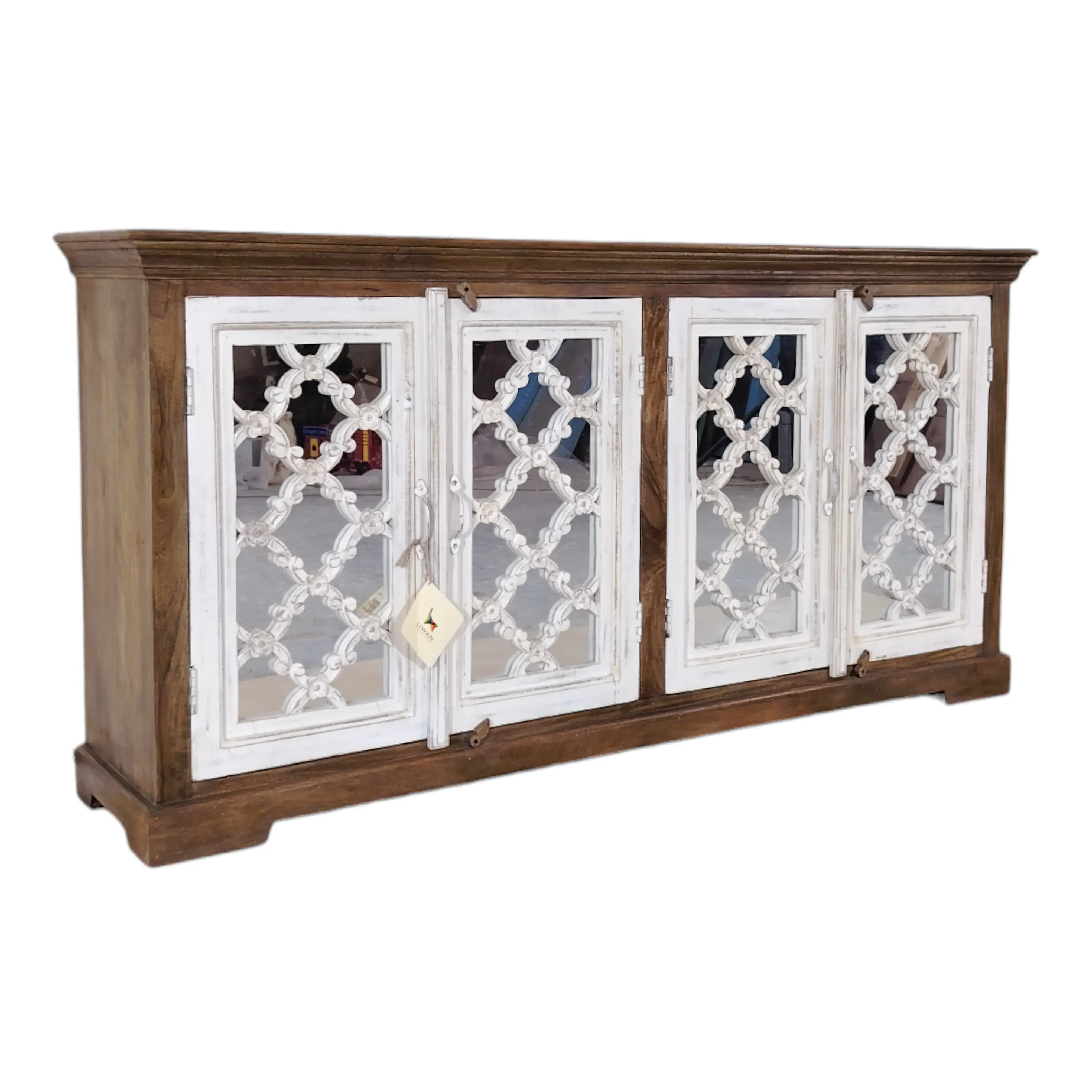 Jaipur Mirror Carved Sideboard