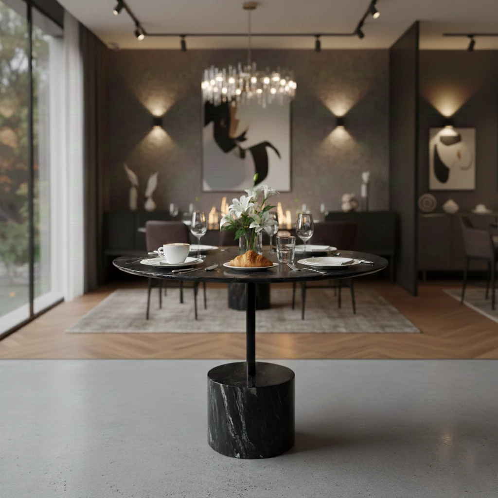 Sutter Marble Pedestal Dining Table