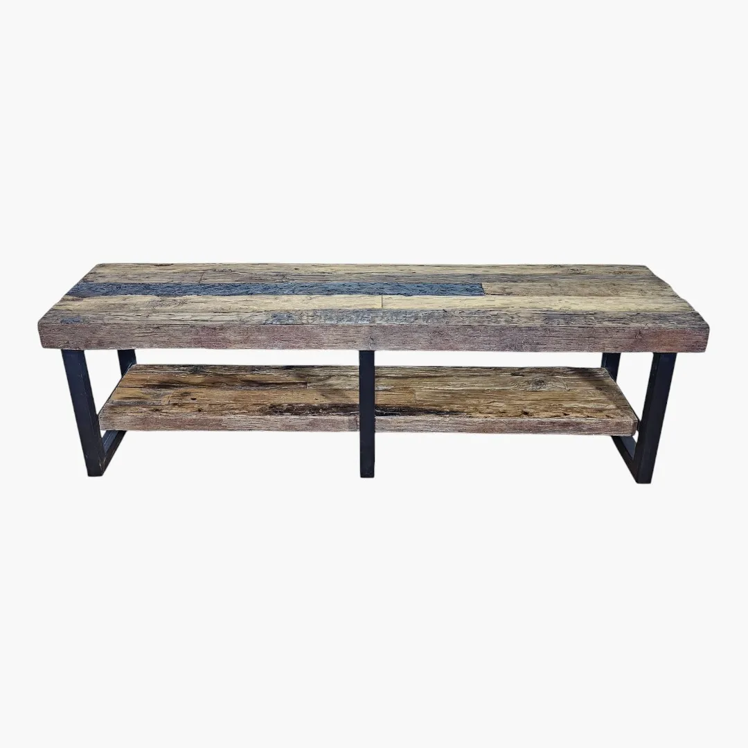 Reclaimed Sleeper Wood Console Bench