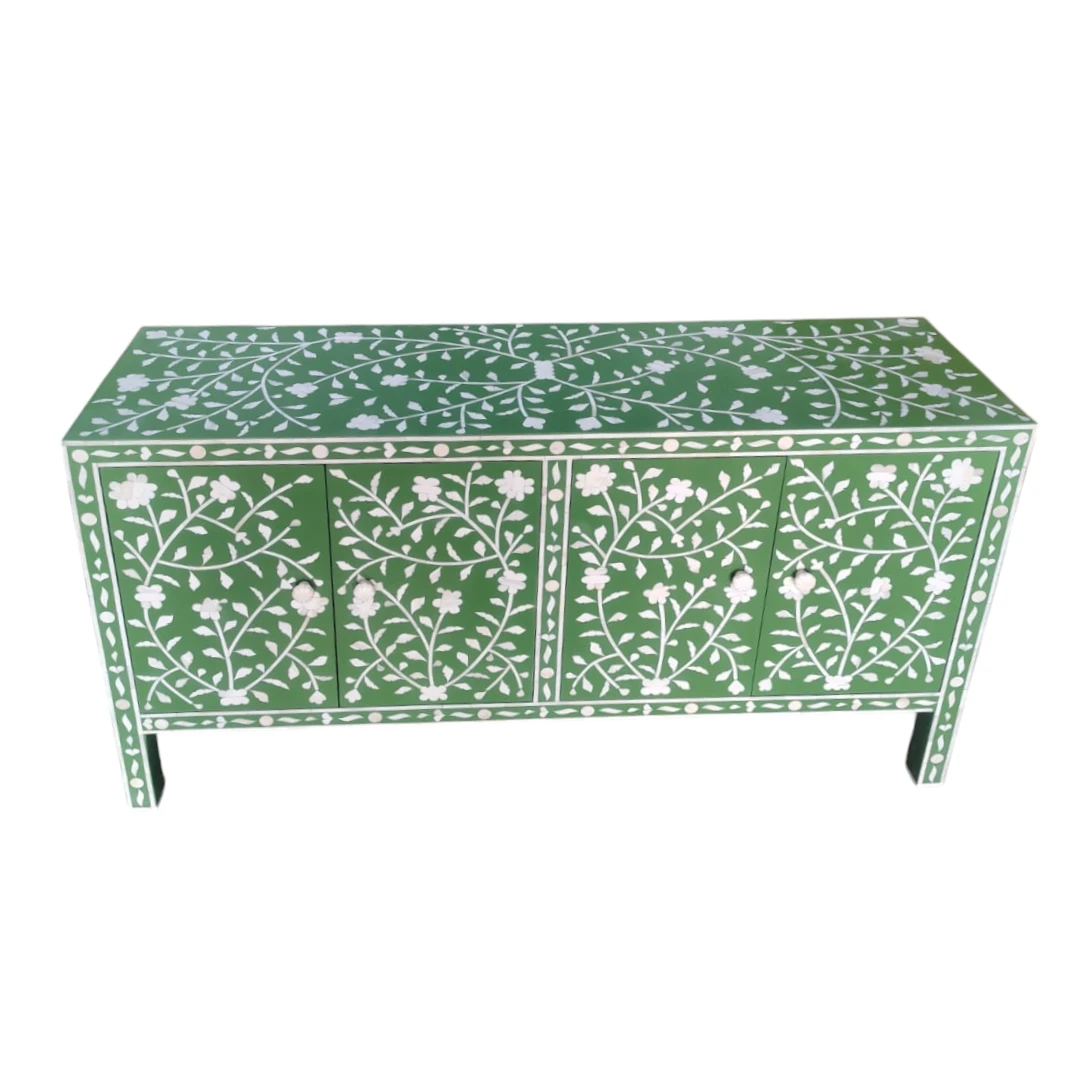 Jameela Floral Inlay 4-Door Sideboard