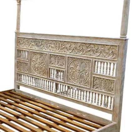 The Maharaja Carved Canopy Bed