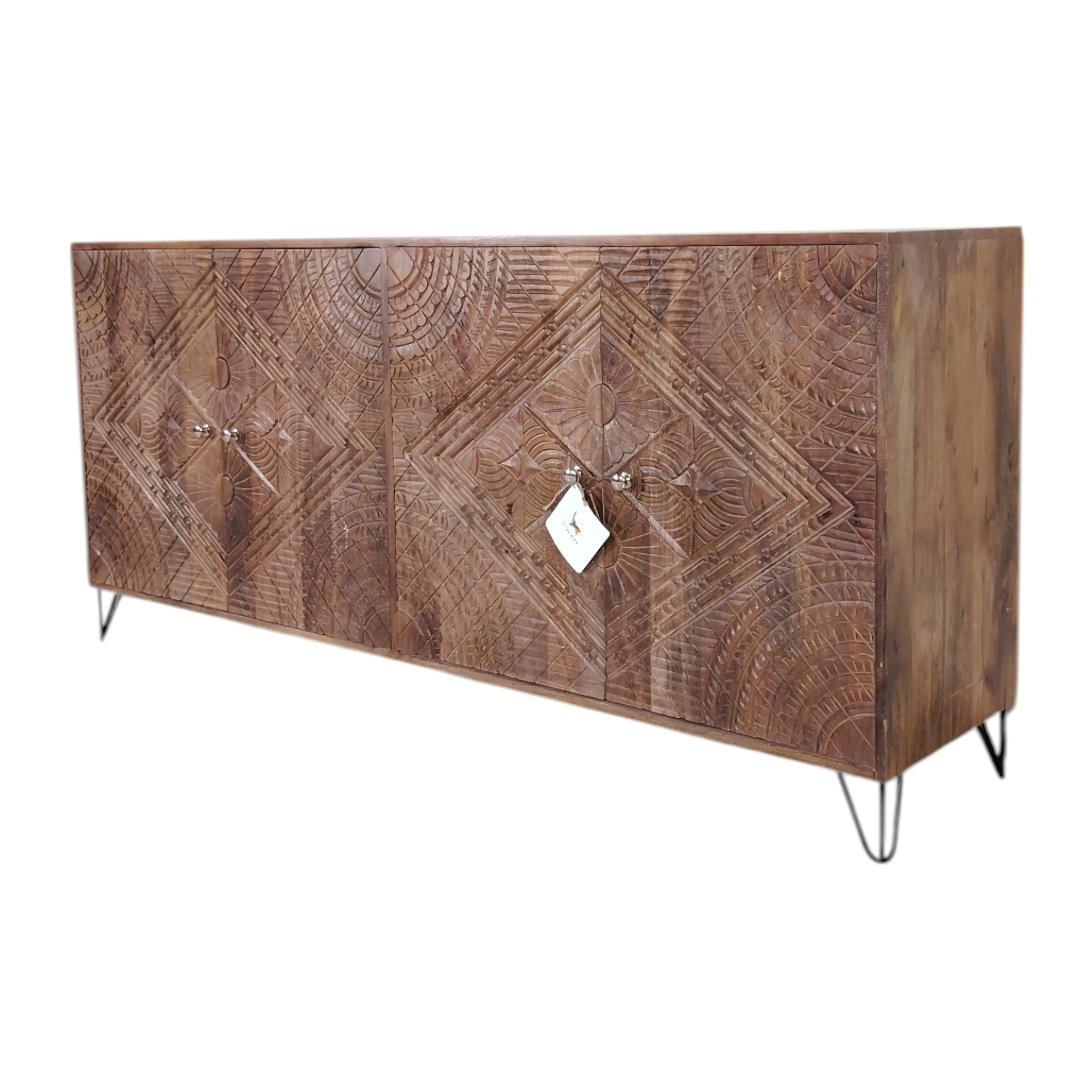 Carved Geometric Sideboard