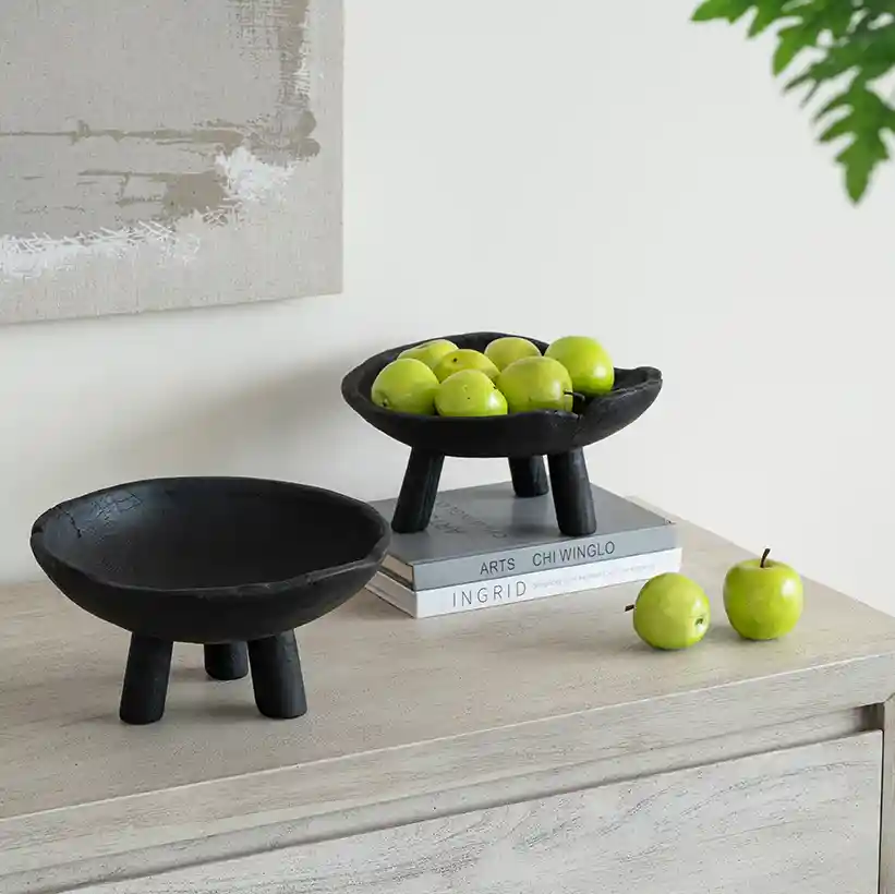 Baraka Teak Footed Bowl Set