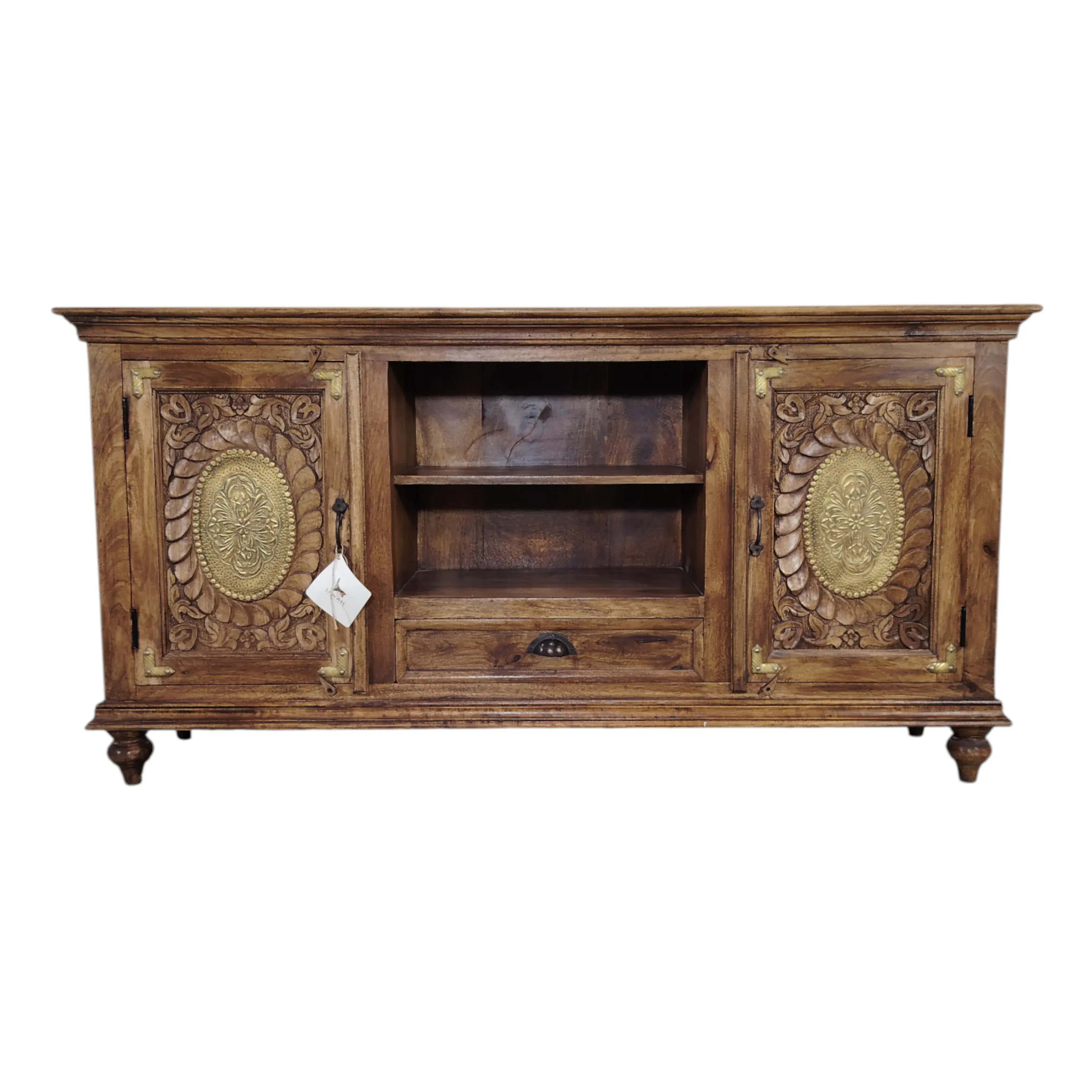 Artisan Carved Media Console Brown