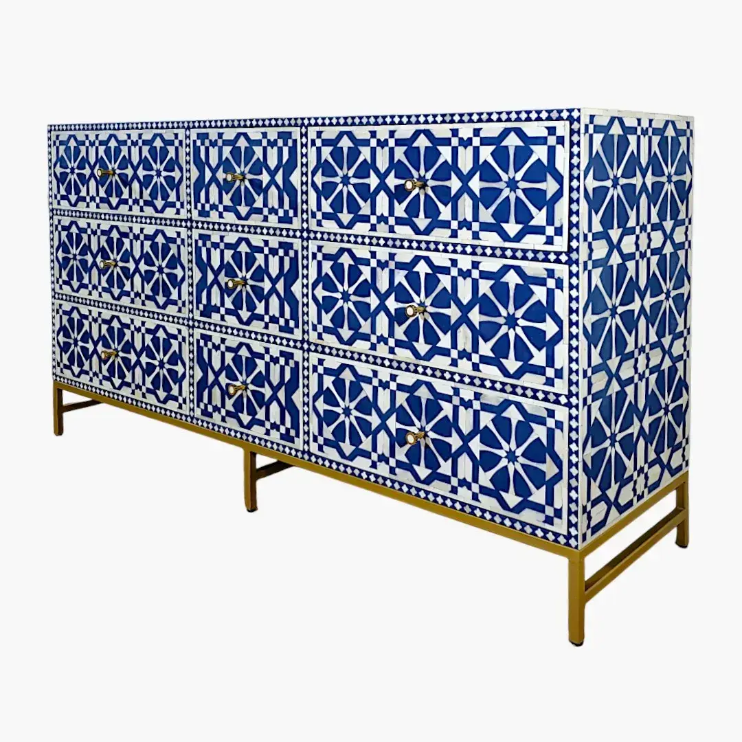 Layla Zarqa Collection – Artisan Bone Inlay Sideboard