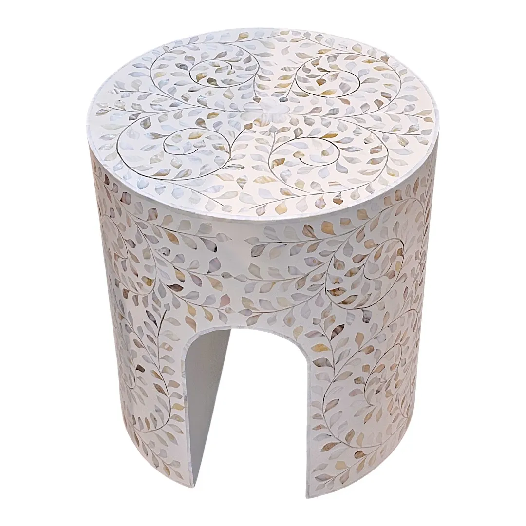 Noor Floral Inlay End Table