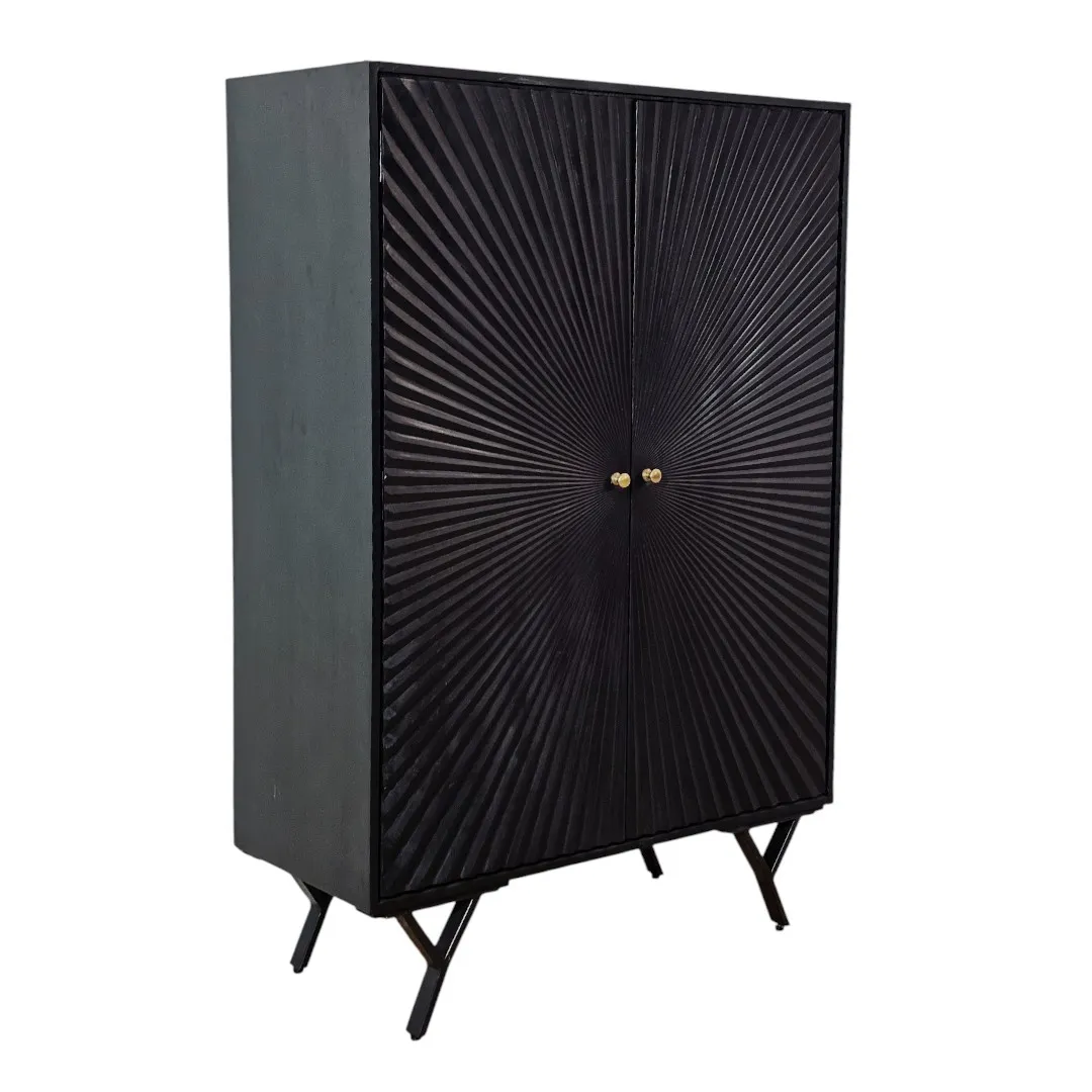 Black Sunbeam Textured Cabinet