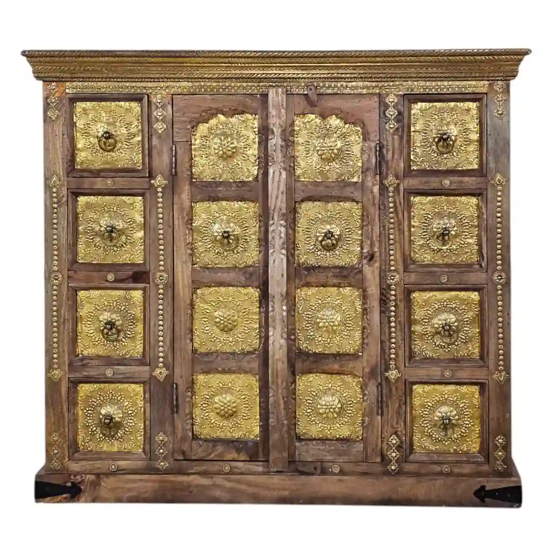 The Anarkali Brass & Rosewood Credenza