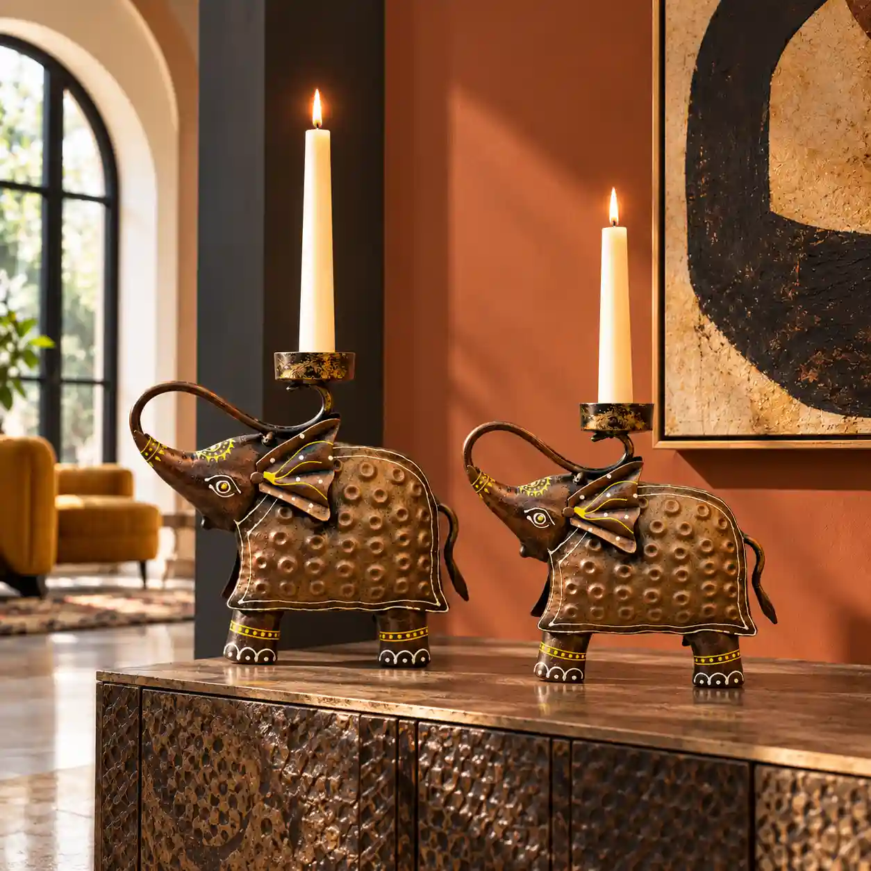 The Gajendra-Saray Rustic Candle Holder Set